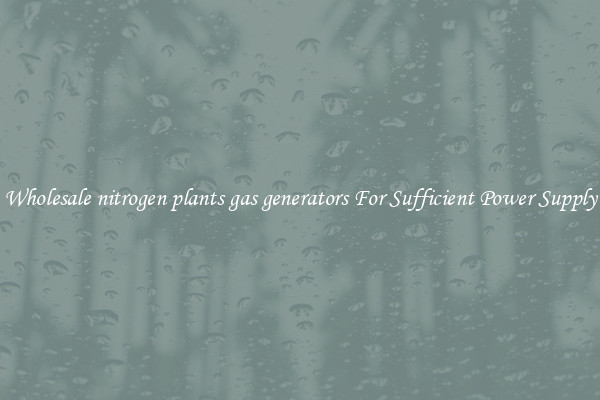 Wholesale nitrogen plants gas generators For Sufficient Power Supply