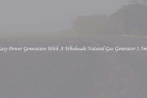 Easy Power Generation With A Wholesale Natural Gas Generator 1.5mw