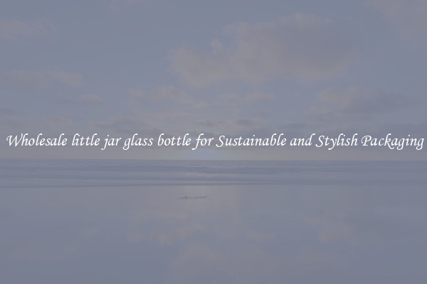 Wholesale little jar glass bottle for Sustainable and Stylish Packaging