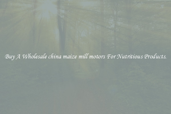 Buy A Wholesale china maize mill motors For Nutritious Products.