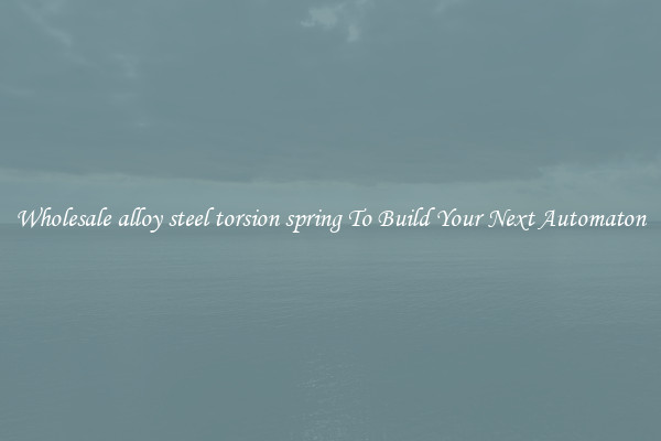Wholesale alloy steel torsion spring To Build Your Next Automaton