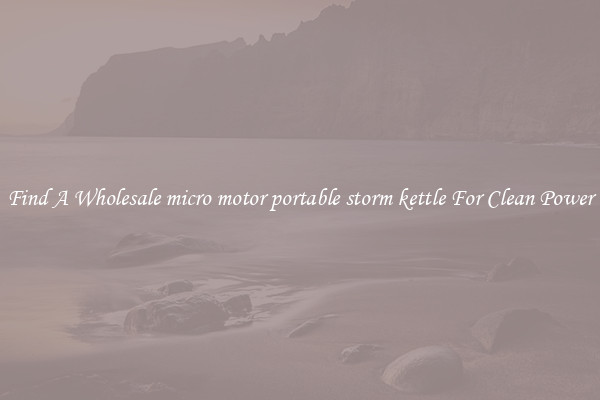 Find A Wholesale micro motor portable storm kettle For Clean Power
