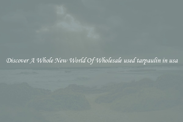 Discover A Whole New World Of Wholesale used tarpaulin in usa