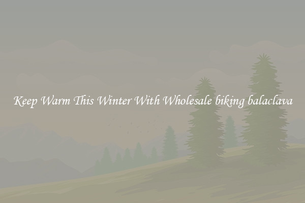 Keep Warm This Winter With Wholesale biking balaclava