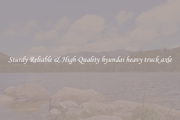 Sturdy Reliable & High-Quality hyundai heavy truck axle