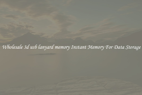 Wholesale 3d usb lanyard memory Instant Memory For Data Storage