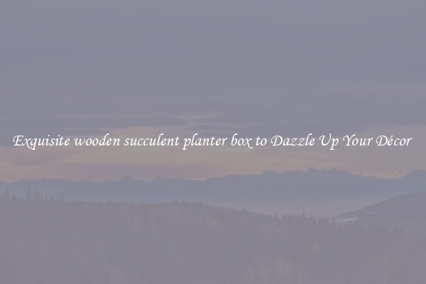 Exquisite wooden succulent planter box to Dazzle Up Your Décor 